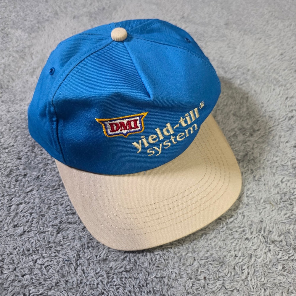 K-Products Unisex OSFM Trucker Hat Blue DMI Yield-Till System This Dog Hunts USA